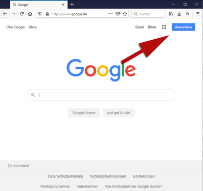 melde dich bei google an