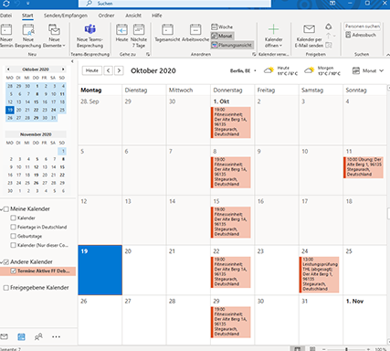 ical kalender erfolgrich mit outlook abonniert